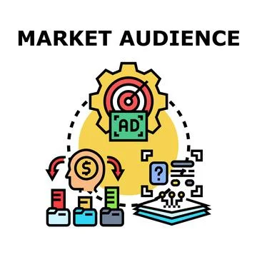 Market audience targeting and data strategy Illustrazione stock