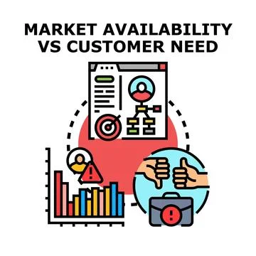 Market availability versus customer need concept イラスト素材