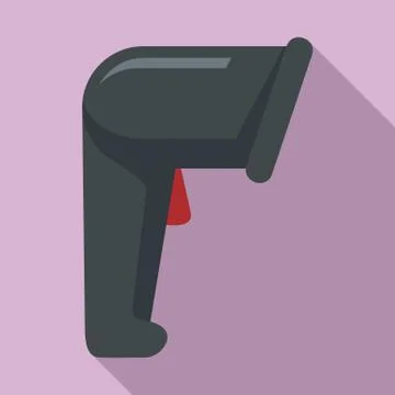 Market barcode scanner icon, flat style Stock Illustration
