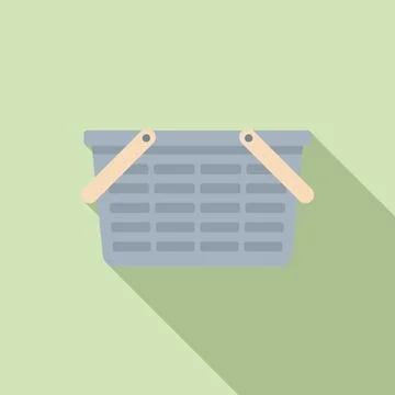 Market basket icon flat vector. Picnic hamper Stock Illustration