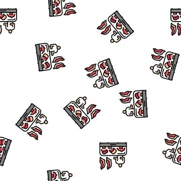 Market beef meat vector seamless pattern Stock Illustration
