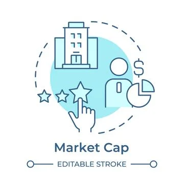 Market capitalization soft blue concept icon Stock Illustration