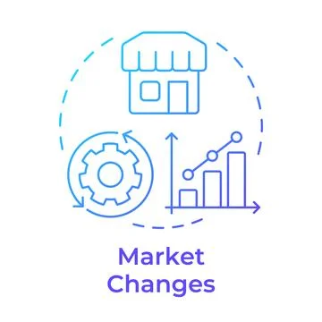 Market changes blue gradient concept icon Stock Illustration