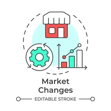Market changes multi color concept icon Stock Illustration