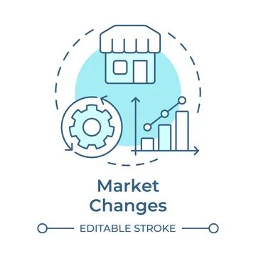 Market changes soft blue concept icon イラスト素材
