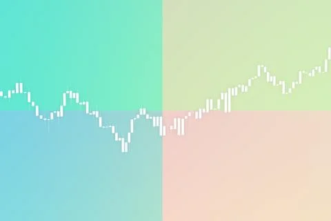 Market chart with growth graph 3D illustration Illustrazione stock