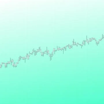 Market chart trend up with long shadows on light background. 3D illustration Stock Illustration