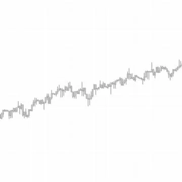 Market chart uptrend with checkered texture on white background. 3D illustration Illustrazione stock