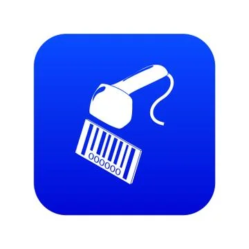 Market code scanner icon blue Stock Illustration