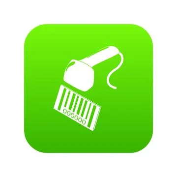 Market code scanner icon green vector 스톡 일러스트