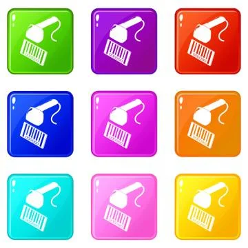 Market code scanner icons set 9 color collection Stock-Illustration