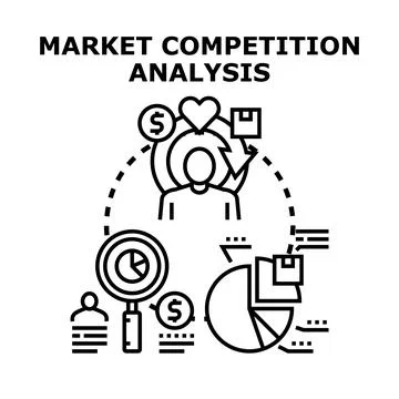 Market competition analysis concept visualizing business strategy イラスト素材
