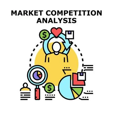 Market competition analysis concept visualizing business strategy Stockillustratie