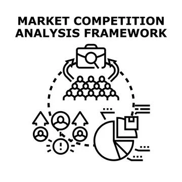 Market competition analysis framework concept 스톡 일러스트
