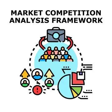 Market competition analysis framework concept Illustrazione stock