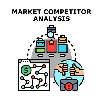 Market competitor analysis concept comparing business performance 스톡 일러스트