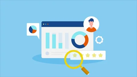 Market competitor analysis report on web dashboard, business software. Stock Footage 240182259