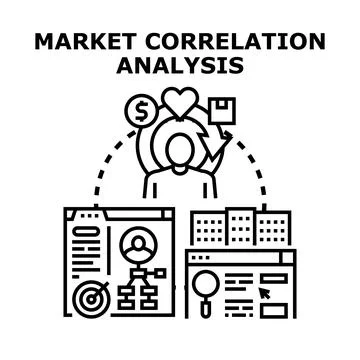 Market correlation analysis for customer behavior data Stock Illustration