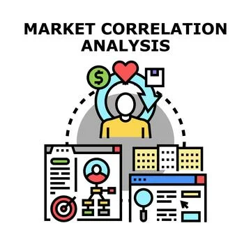 Market correlation analysis for customer behavior data Stock Illustration