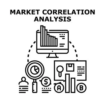Market correlation analysis for financial strategy development Stock Illustration