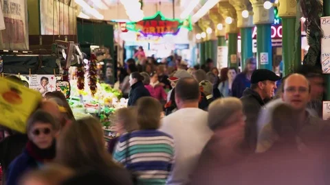Market Crowd Time Lapse Stock Footage 69874929