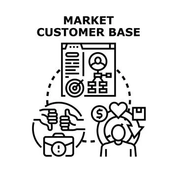 Market customer base profiling and engagement strategy Stock Illustration