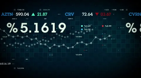 Market Data Blue Stock Footage 61045141
