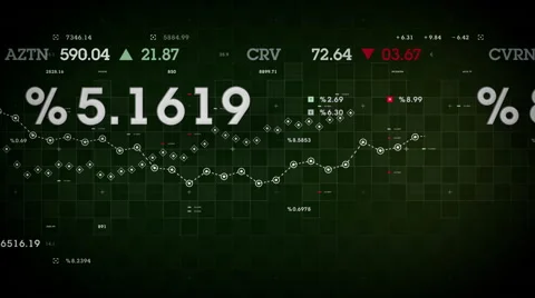 Market Data Green Stock Footage 61045150