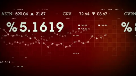 Market Data Red Stock Footage 61045164