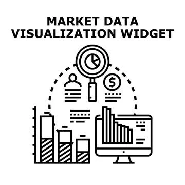 Market data visualization widget for financial analysis Stock Illustration