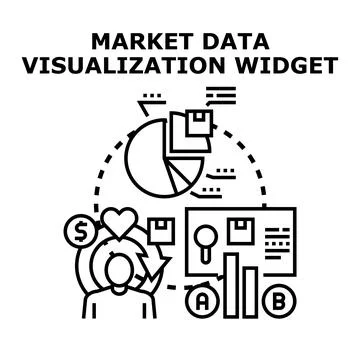 Market data visualization widget illustrating business analytics Stock Illustration