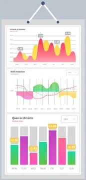 Market diagrams. Graphic information visualization and analysis. Statistical Stock Illustration