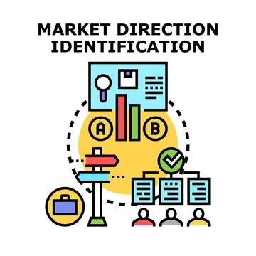 Market direction identification process and strategic analysis Stock Illustration