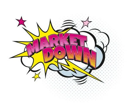 Market down business comic pop art speech bubble イラスト素材