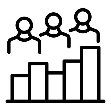 Market evolution icon, outline style Illustrazione stock