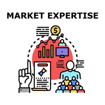 Market expertise developing business strategy and analysis Ilustración de archivo