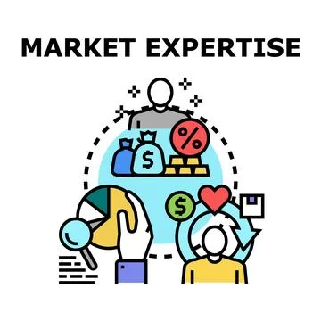 Market expertise developing business strategy for success Ilustración de archivo