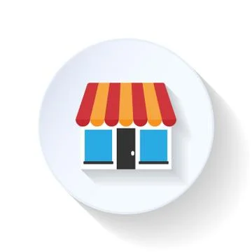 Market flat icon Stock Illustration