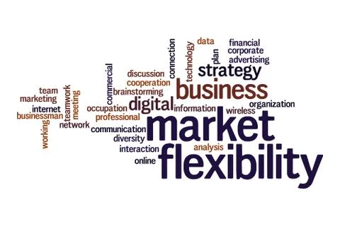 Market flexibility word cloud concept Stock Illustration