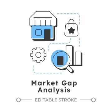 Market gap analysis modern linear concept icon Stock Illustration