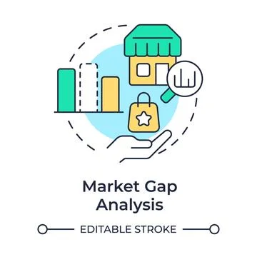 Market gap analysis multi color concept icon Stock Illustration