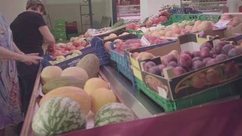  Market greengrocers Stock Footage 77154975