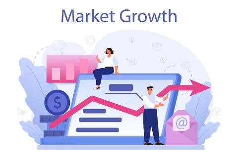 Market growth concept. Business progress. Business expansion Stock Illustration