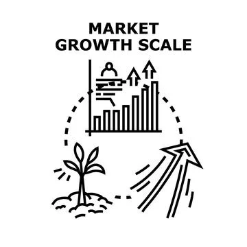 Market growth scale developing business strategy concept Stock Illustration
