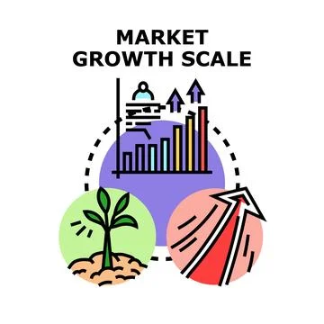 Market growth scale developing business strategy concept イラスト素材