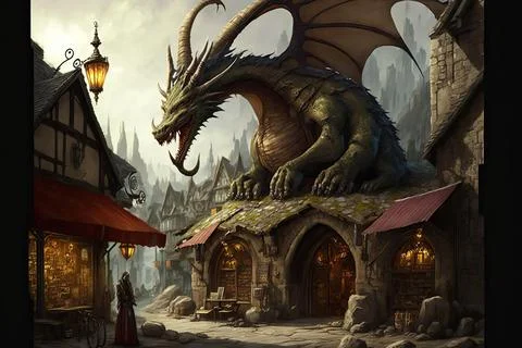 A Market In The Hills Stock Illustration