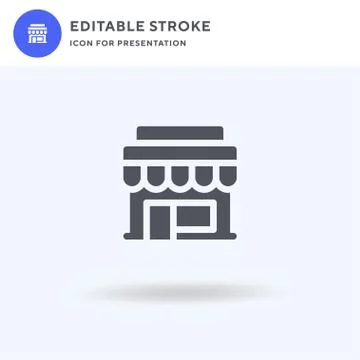 Market icon vector, filled flat sign, solid pictogram isolated on white, logo Stock Illustration