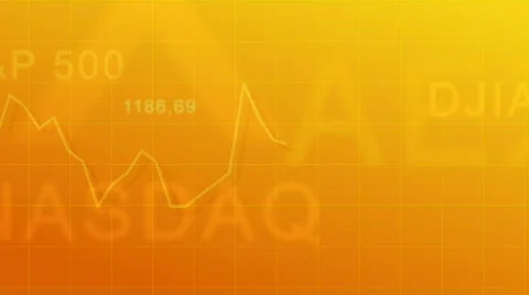 Market indexes - yellow background Stock Footage