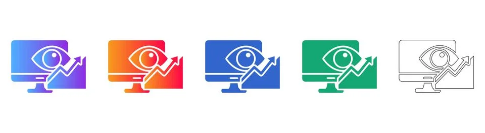 Market Insight and Data Visualization Icons Stock Illustration