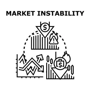 Market instability causing economic crisis and financial risk Stock Illustration